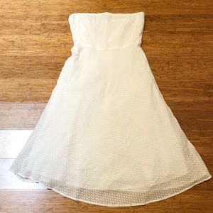 J. Crew pretty white swiss dot strapless dress. 6